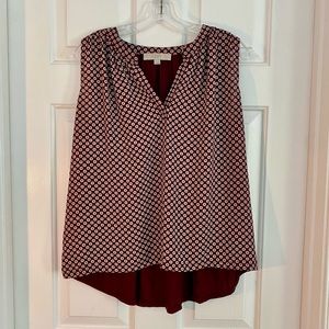 Ann Taylor LOFT Burgundy Patterned Blouse
